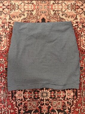 Striped Bodycon Mini Skirt - Black and White
